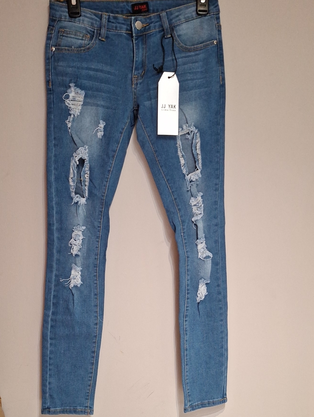 Distressed Blue Skinny Jeans